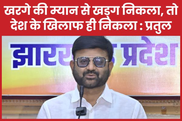 खरगे की म्यान से खड्ग निकला, तो देश के खिलाफ ही निकला : प्रतुल खरगे