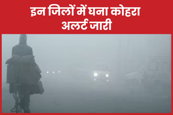 इन जिलों में घना कोहरा, अलर्ट जारी जिलों