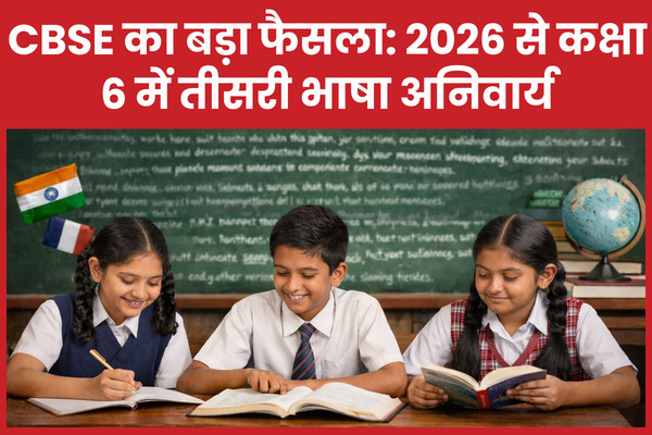 CBSE का बड़ा फैसला: 2026 से कक्षा 6 में तीसरी भाषा अनिवार्य CBSE