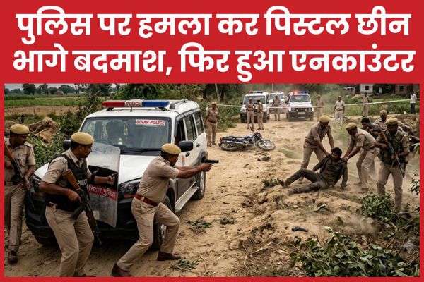 पुलिस पर ह’मला कर पिस्टल छीन भागे बदमाश, फिर हुआ एनका’उंटर Pistal