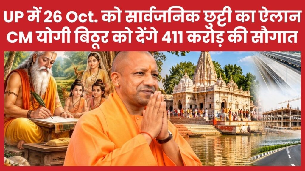 यूपी में 26 अक्टूबर को सार्वजनिक छुट्टी का ऐलान, CM योगी बिठूर को देंगे 411 करोड़ की सौगात वाल्मीकि